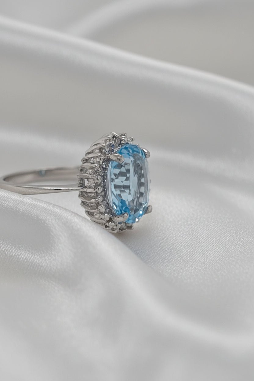 Estate Swiss Blue Topaz Ring