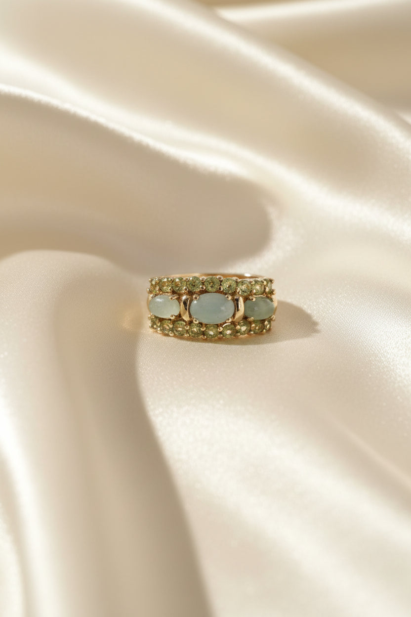 Estate Jade and Peridot Band