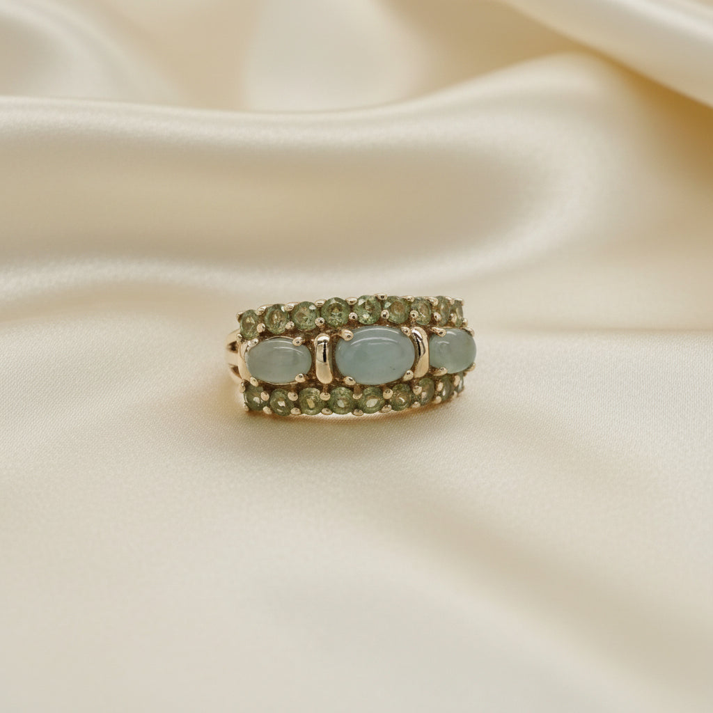 Estate Jade and Peridot Band