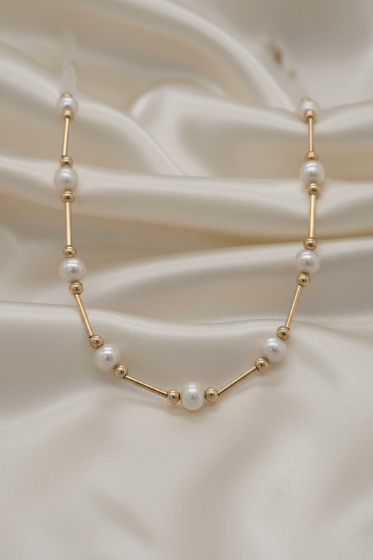 Estate Pearl Station Necklace