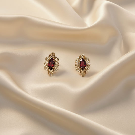 Estate Marquise Garnet Earrings
