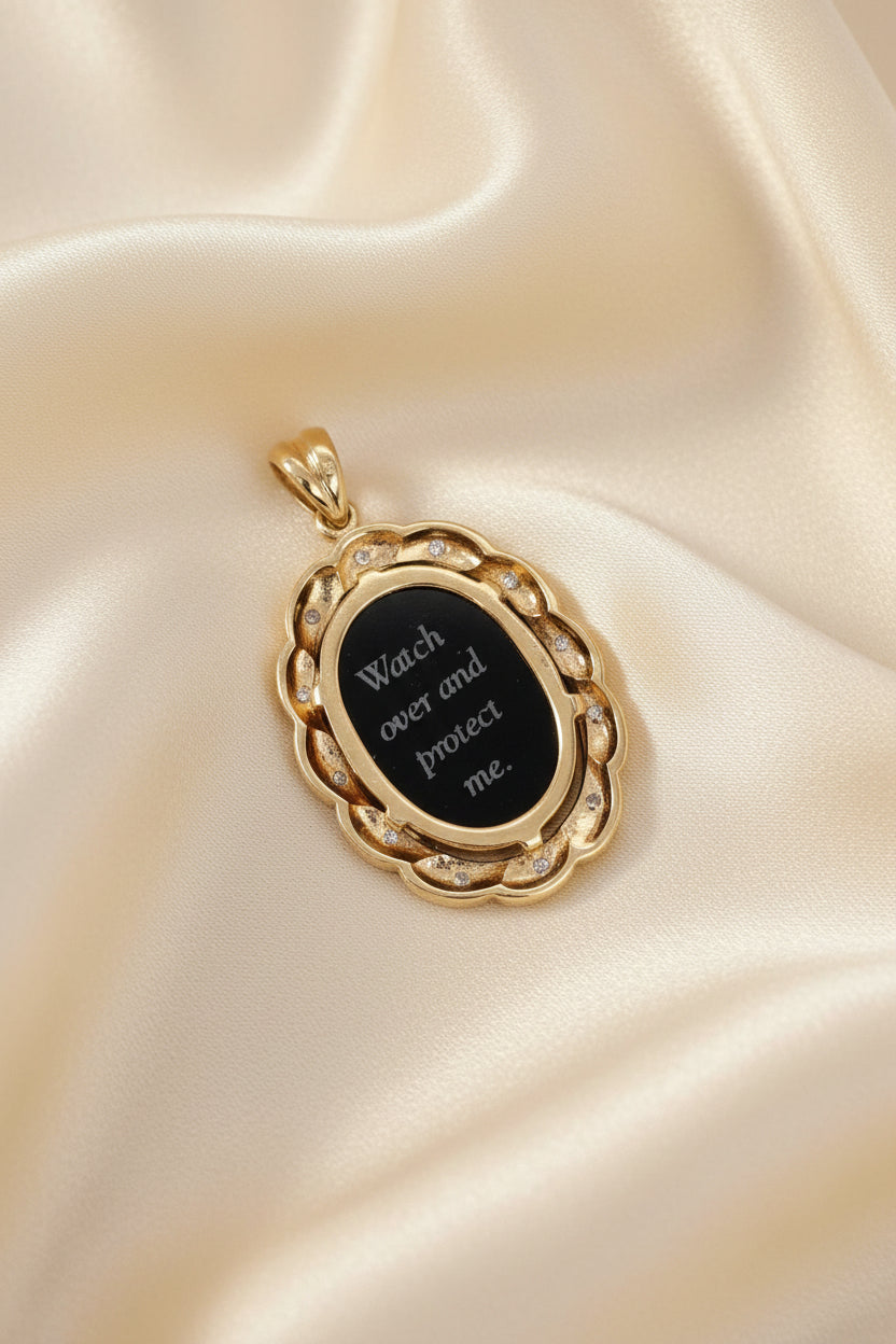 Estate Cameo and Diamond Pendant