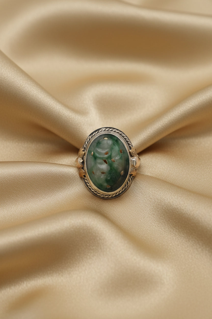 Estate Carved Jade Ring