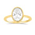 2 CT Oval Lab Grown Diamond Bezel Engagement Ring