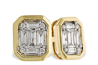 Bezel Diamond Fashion Earrings