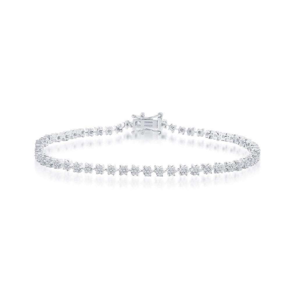 Sterling Silver Diamond Bracelet 1.0 CTW