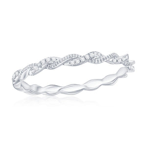 Sterling Silver Diamond Stackable