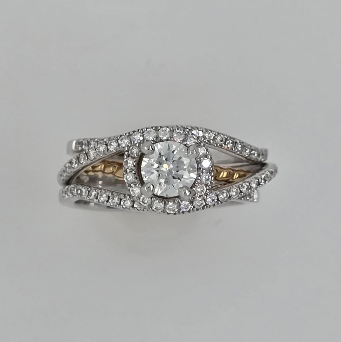 Intertwined 3 Piece Diamond Wedding Set 2 Tone