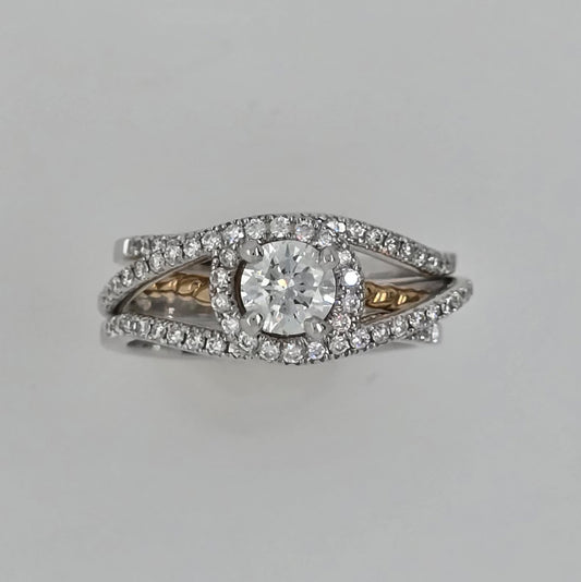 Intertwined 3 Piece Diamond Wedding Set 2 Tone