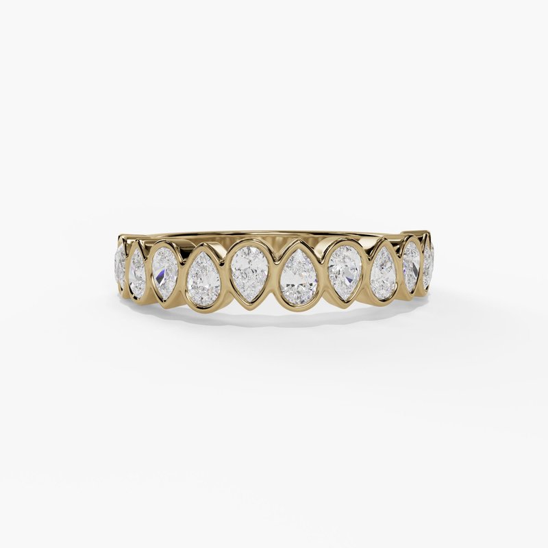 Pear Diamond Bezel Set Band 3/4 CTW