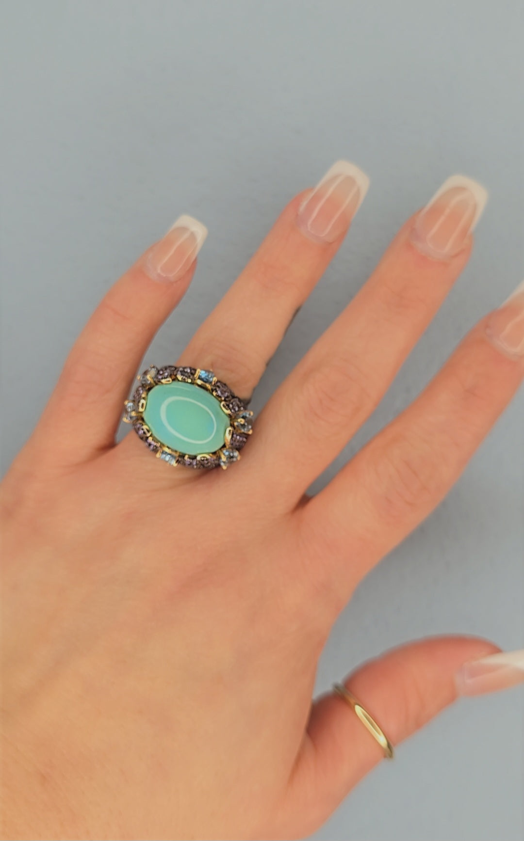 Estate Le Vian Turquoise Tanzanite and Blue Topaz Statement Ring