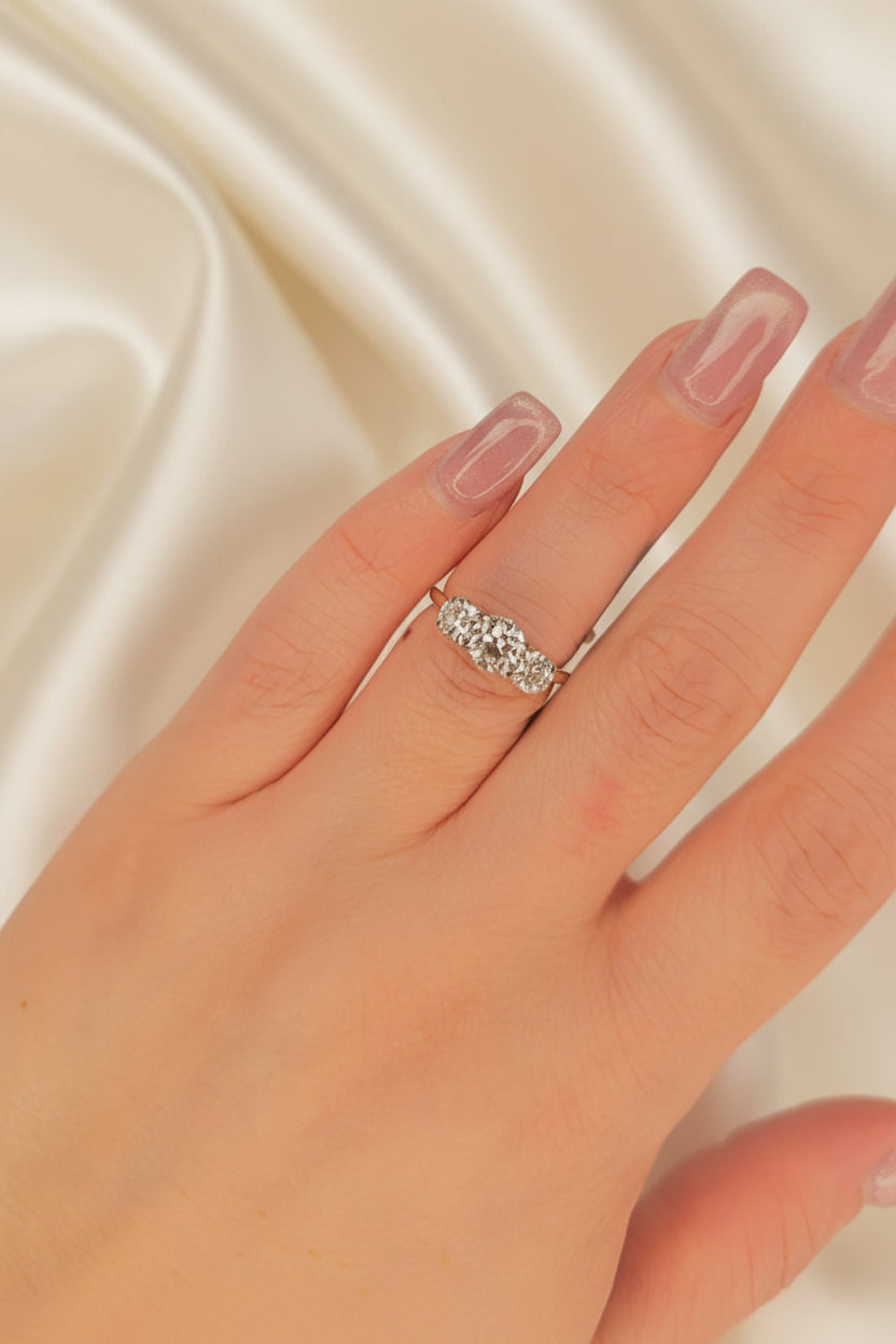 Estate Past Present Future Diamond Ring