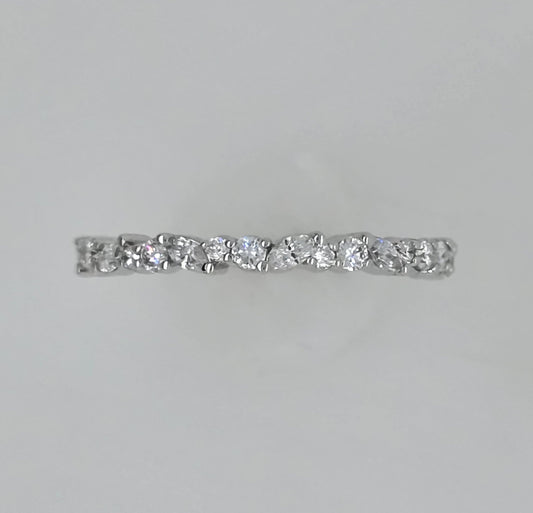 Dainty Marquise and Round Lab Grown Diamond Band