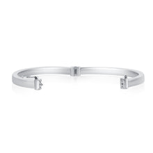 Load image into Gallery viewer, Sterling Silver Plain Hinged Bangle
