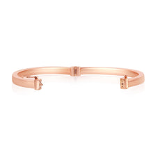Load image into Gallery viewer, Sterling Silver Plain Hinged Bangle - Rose Gold Plated
