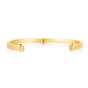 Sterling Silver Plain Hinged Bangle - Gold Plated