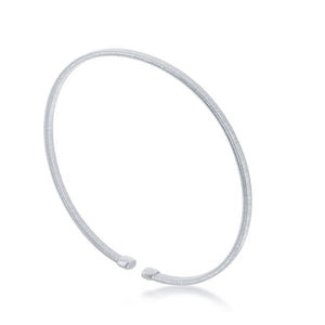 Sterling Silver Wire Bangle, Bonded with Platinum