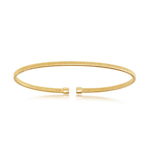 Sterling Silver Wire Bangle, Bonded with 14K Gold Plating