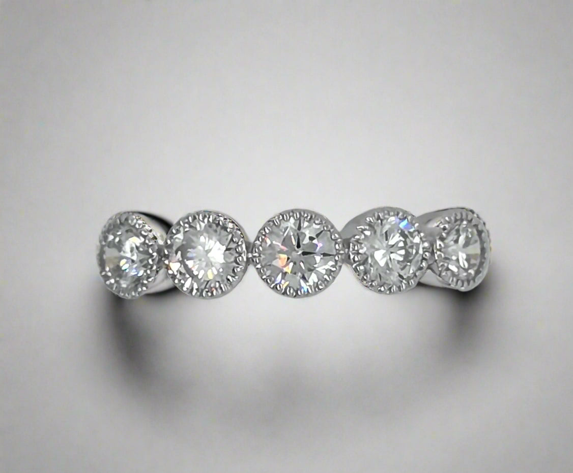 Lab Grown Diamond Bubble Band with Milgrain