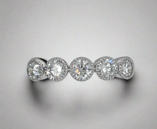 Lab Grown Diamond Bubble Band with Milgrain