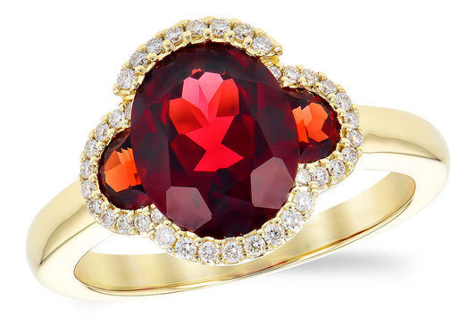 3 Stone Garnet Ring