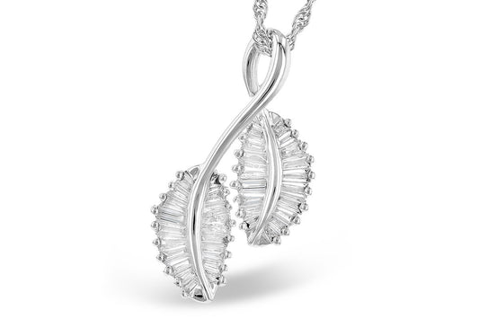 Double Leaf Diamond Pendant