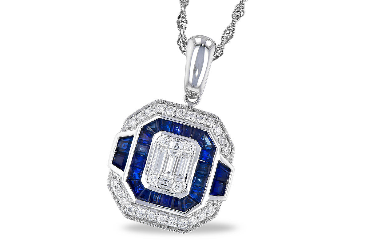 Dreamscape Blue Sapphire and Diamond Necklace