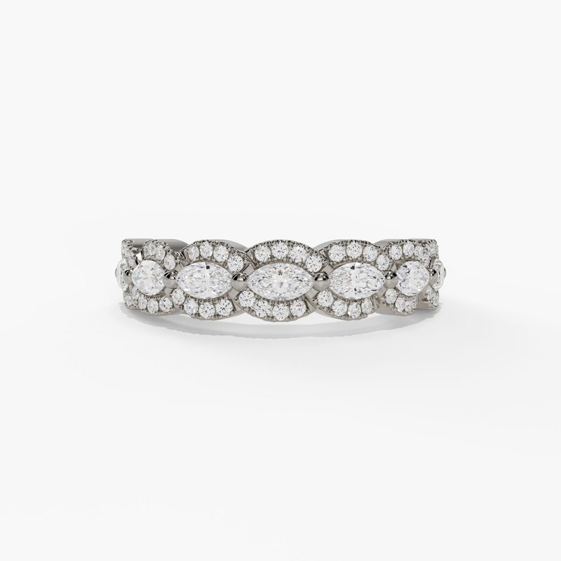 Marquise and Round Diamond Stackable Band