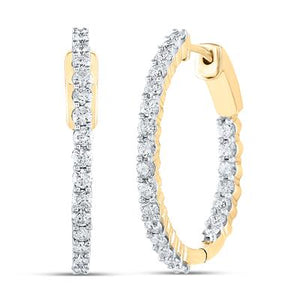 10K Yellow Gold Diamond Inside Out Hoops 2.0 CTTW