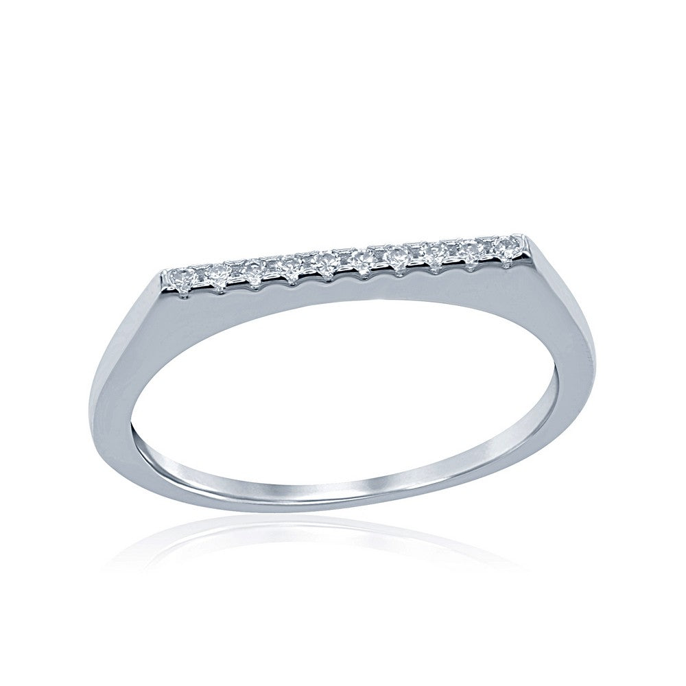Sterling Silver Thin CZ Ring