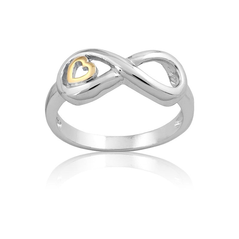 Sterling Silver Infinity w/GP Heart Ring