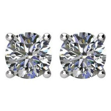 Load image into Gallery viewer, Diamond Stud Earrings 14k White Gold
