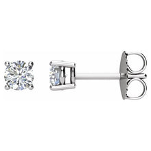Load image into Gallery viewer, Diamond Stud Earrings 14k White Gold
